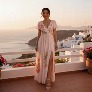 Women's Floral V-Neck Maxi Dress