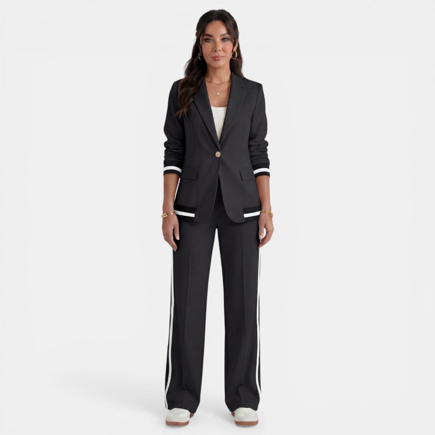 Conjunto Mujer Blazer y Pantalón Ancho