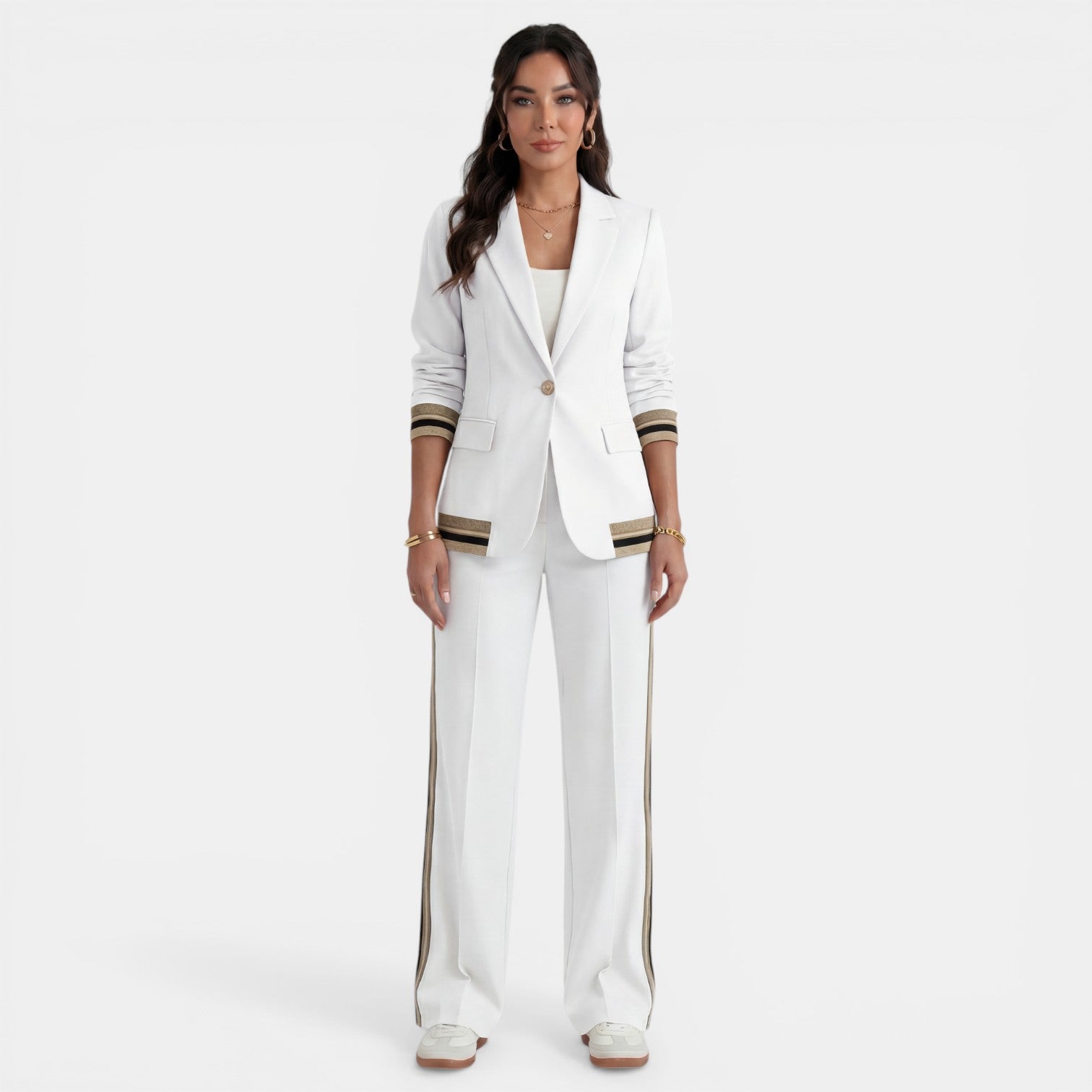 Conjunto Mujer Blazer y Pantalón Ancho