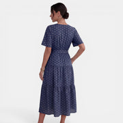 Women's V-Neck Polka Dot Midi Dress