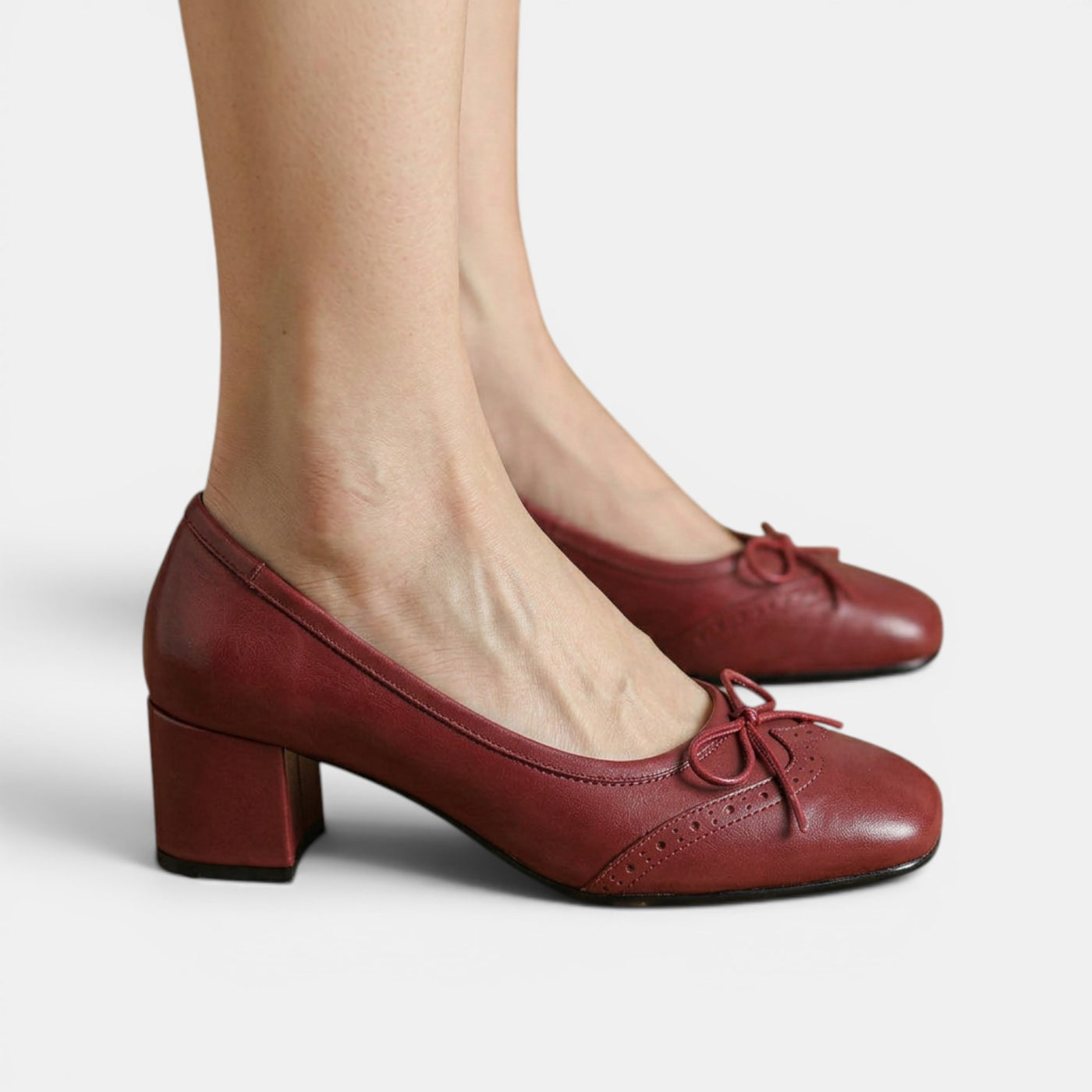 Women's Leather Mid-Heel Sandals