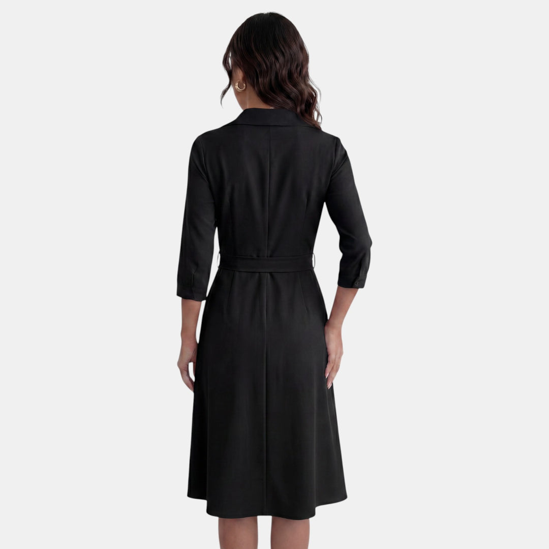 Vestido Midi Mujer Escote V Profundo