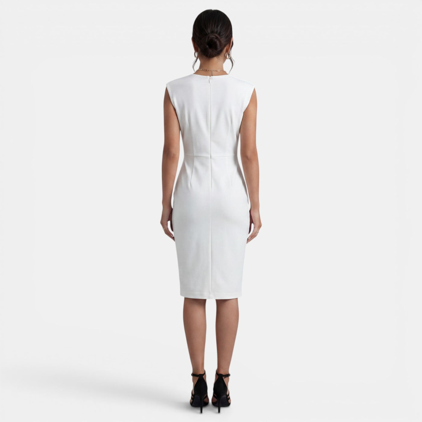 Women's Elegant Draped Midi Dress