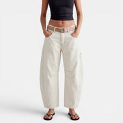 Women's Elastic Mid-Rise Wide Leg Jeans