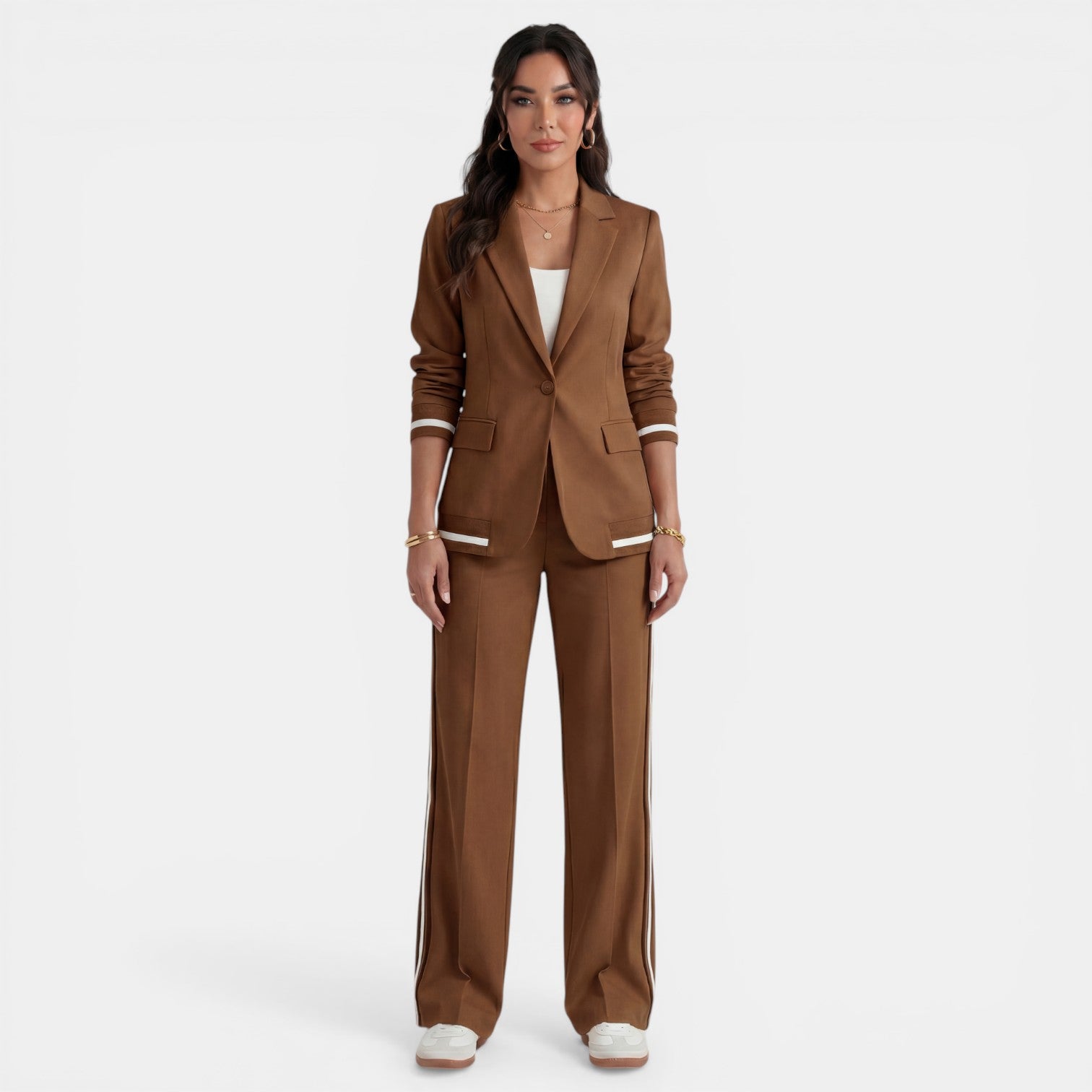 Conjunto Mujer Blazer y Pantalón Ancho