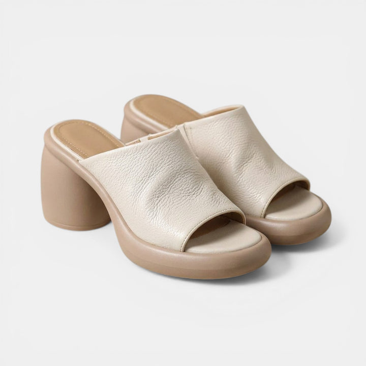 Sandalias Piel Tacón Plataforma Blanco