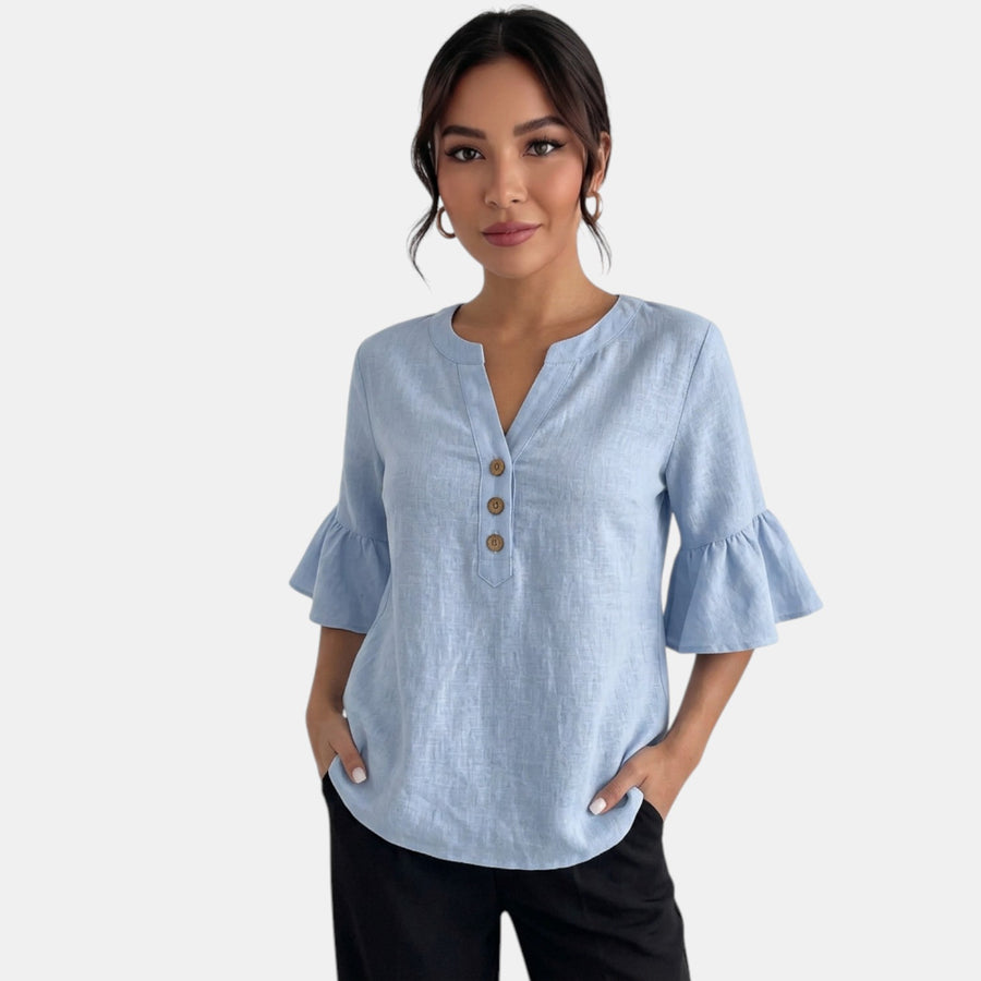 Blusa Lino Mujer Verano Oversize