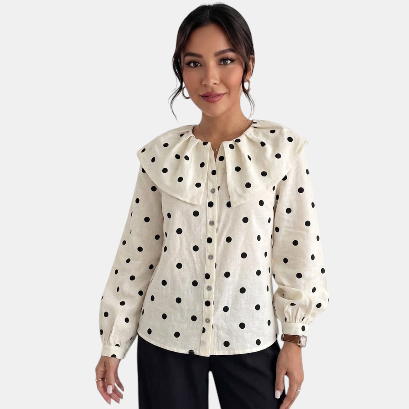 Camisa Mujer Lunares Holgada