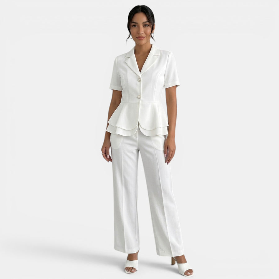 Conjunto Blanco Blazer Pantalón