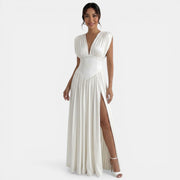 Elegant White Women's Maxi Dress