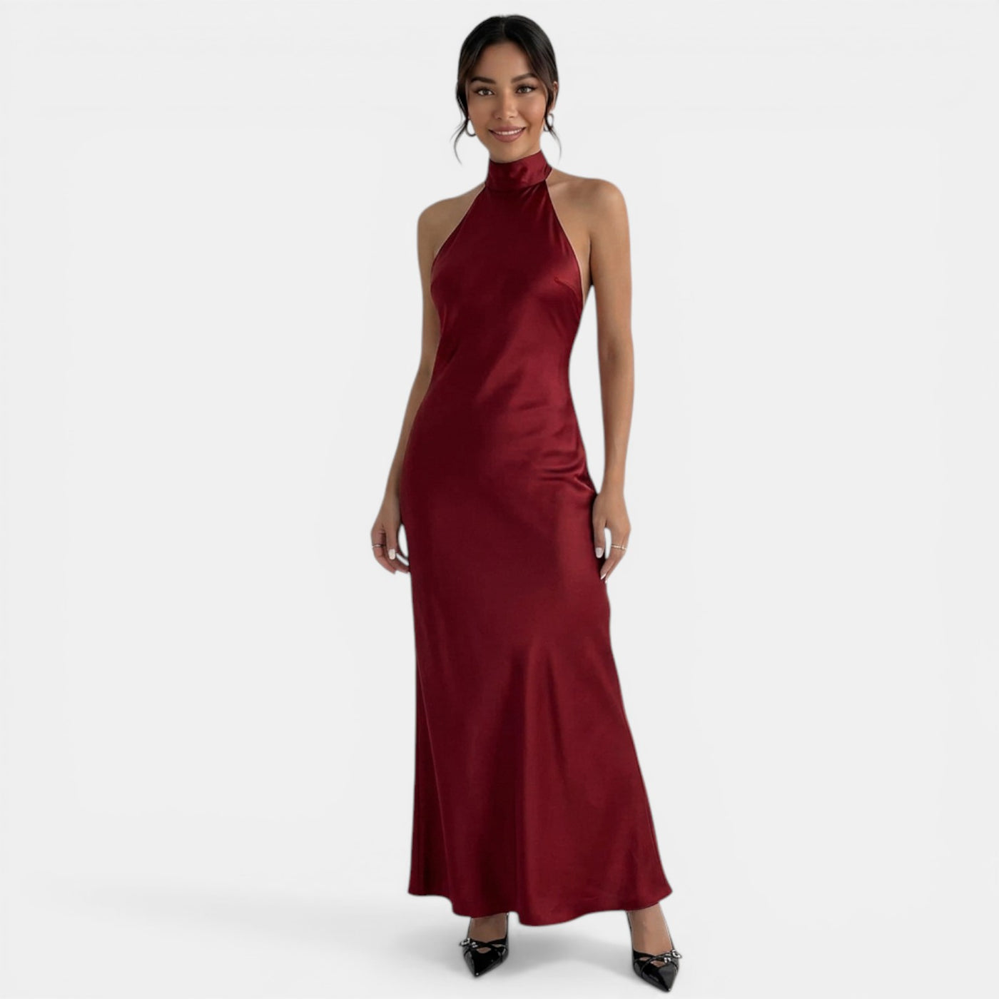 Women's Fitted Halter Maxi Dress