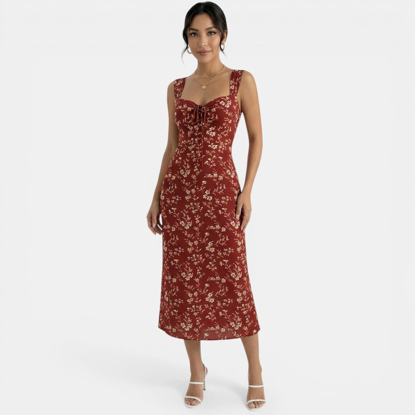Red Floral Maxi Dress