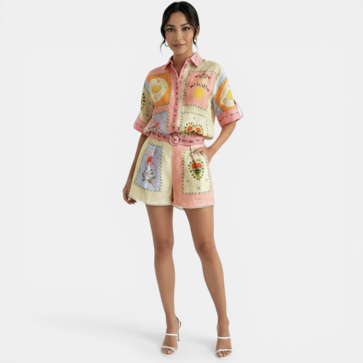 Conjunto Lino Rosa Mujer