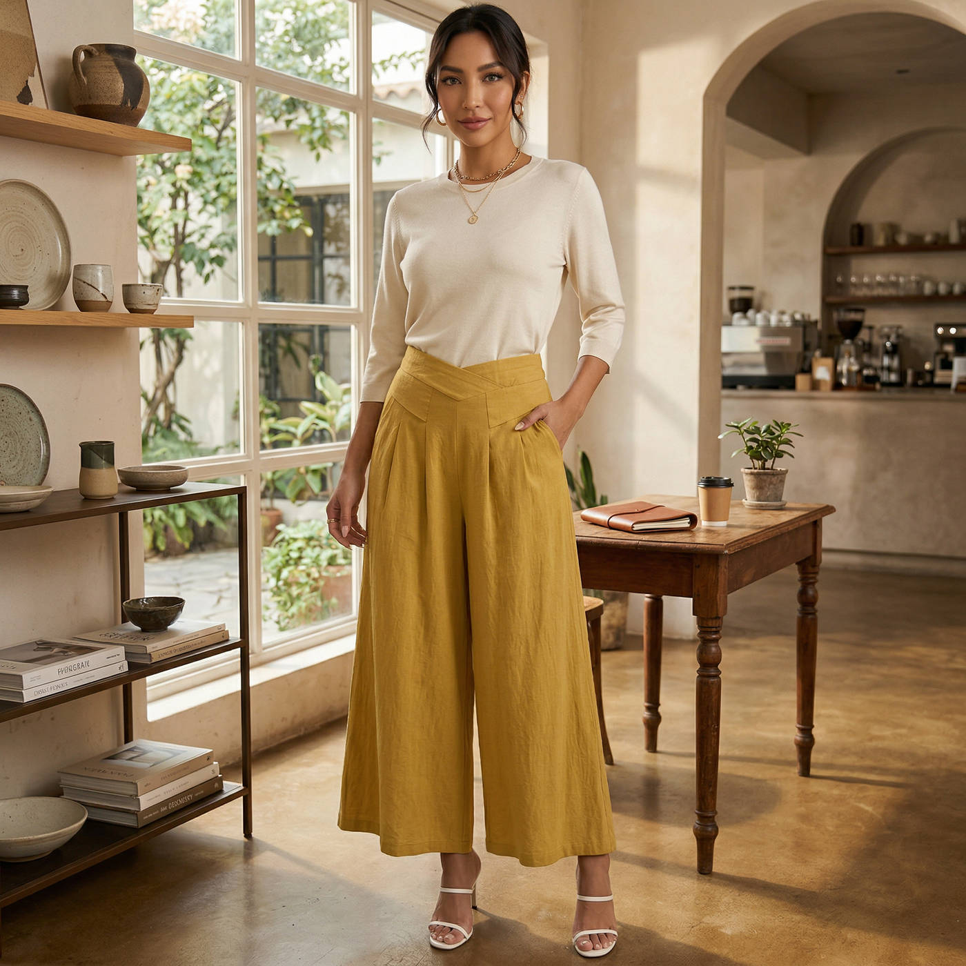 Women's Elegant Linen Trousers