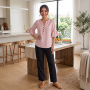 Blusa Lino Mujer Verano Oversize