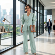 Conjunto Blazer Verde Menta Mujer Elegante