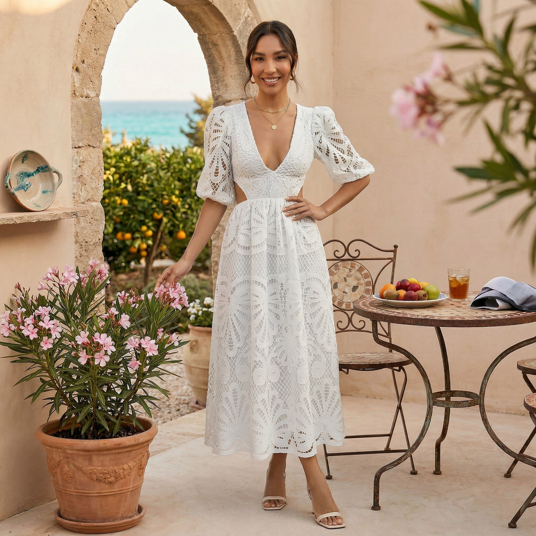 Vestido Encaje Elegante Mujer