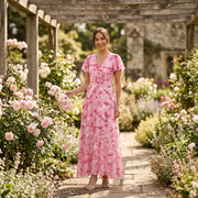 Vestido Mujer Floral Verano con Volantes