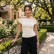Women's Off-the-Shoulder Top Beige