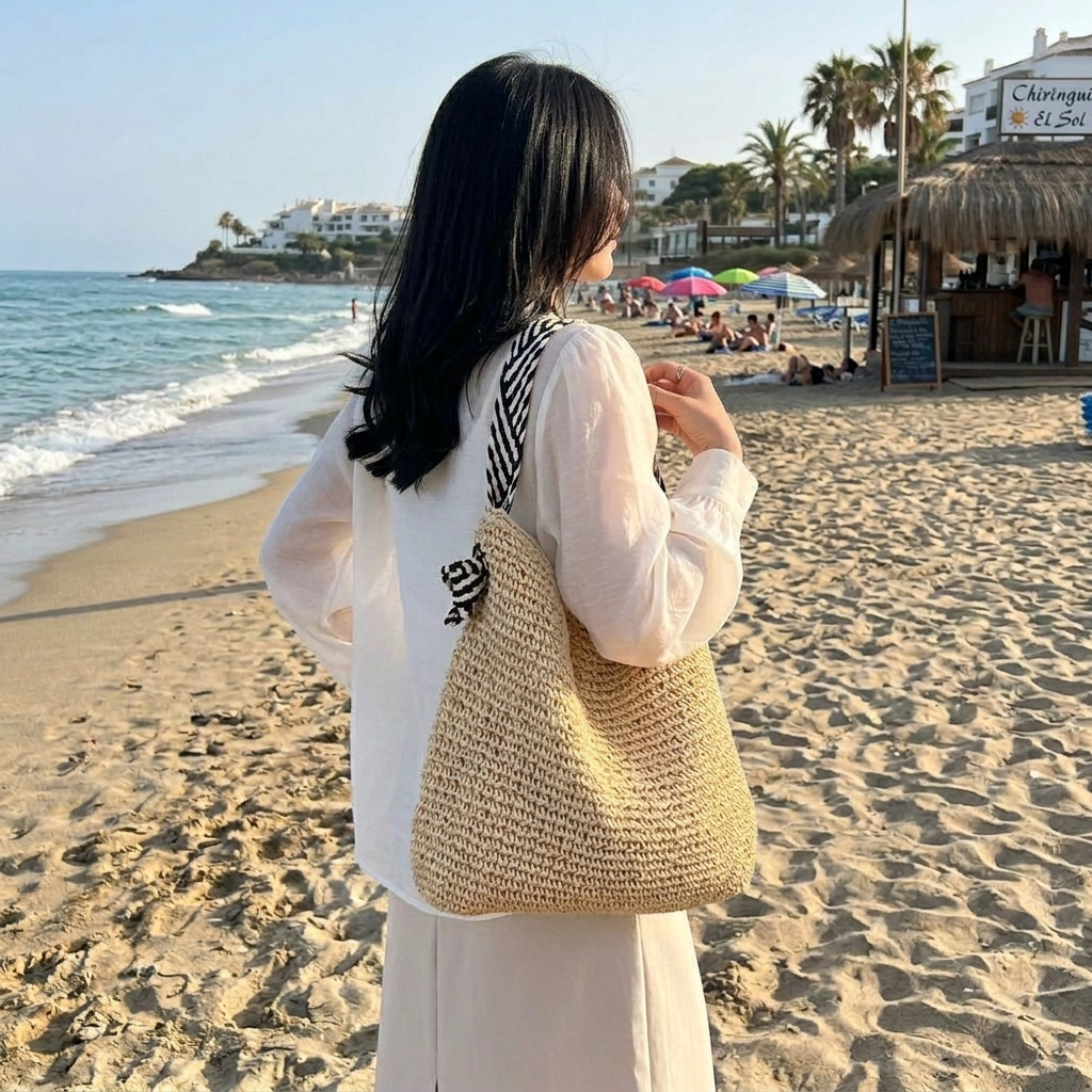 Bolso de Paja Mujer Grande