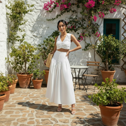 Conjunto Top y Falda Blanca