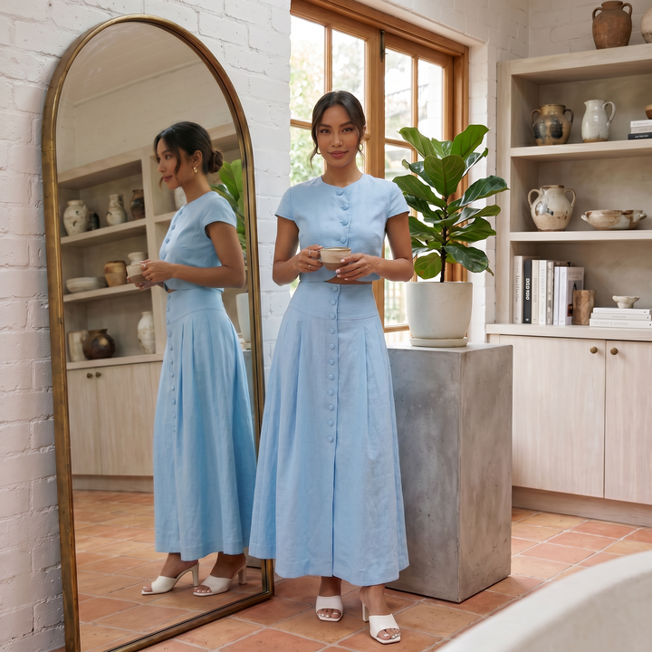 Vestido Maxi Elegante Dos Piezas