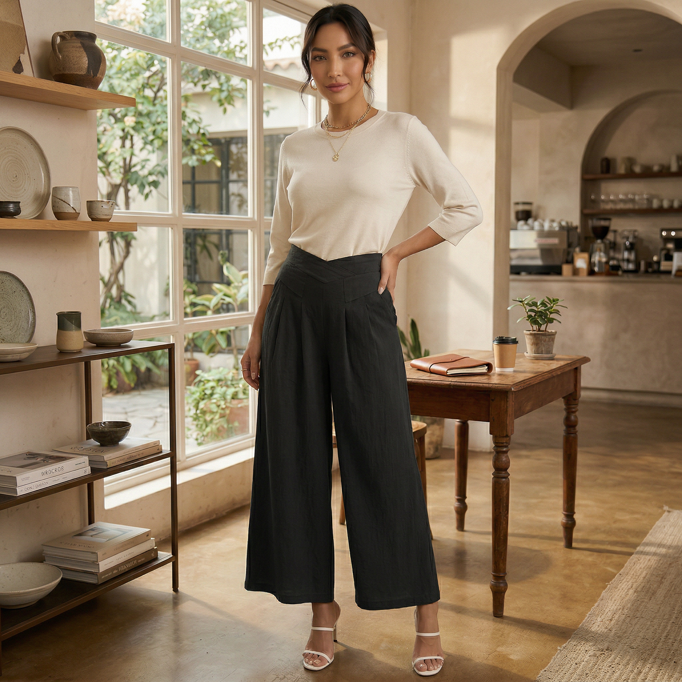 Women's Elegant Linen Trousers