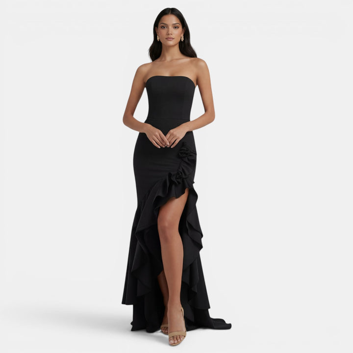 Vestido Palabra de Honor Asimétrico para Mujer Elegante