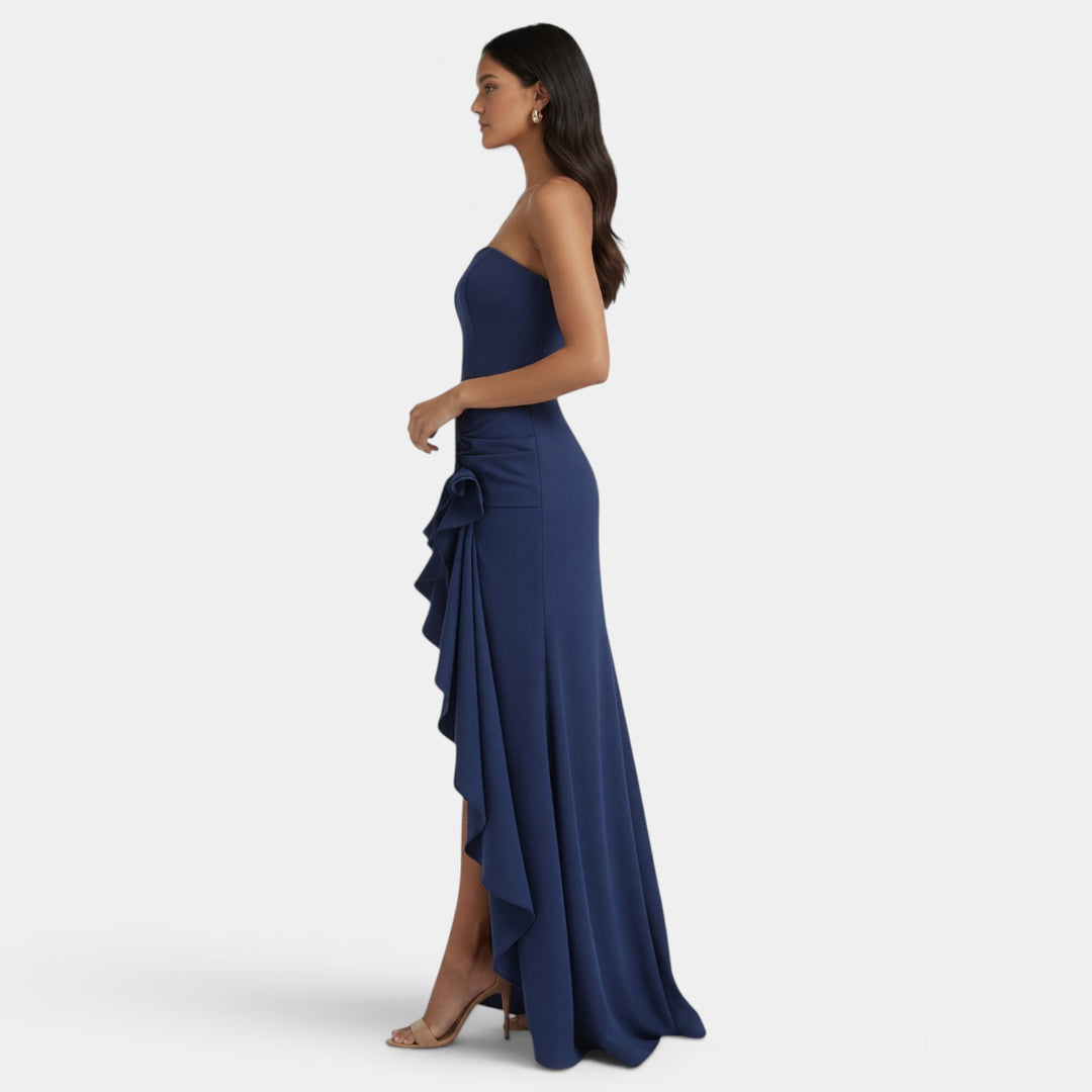 Vestido Palabra de Honor Asimétrico para Mujer Elegante