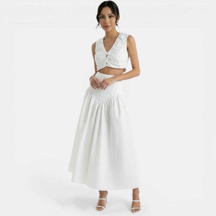 Conjunto Top y Falda Blanca