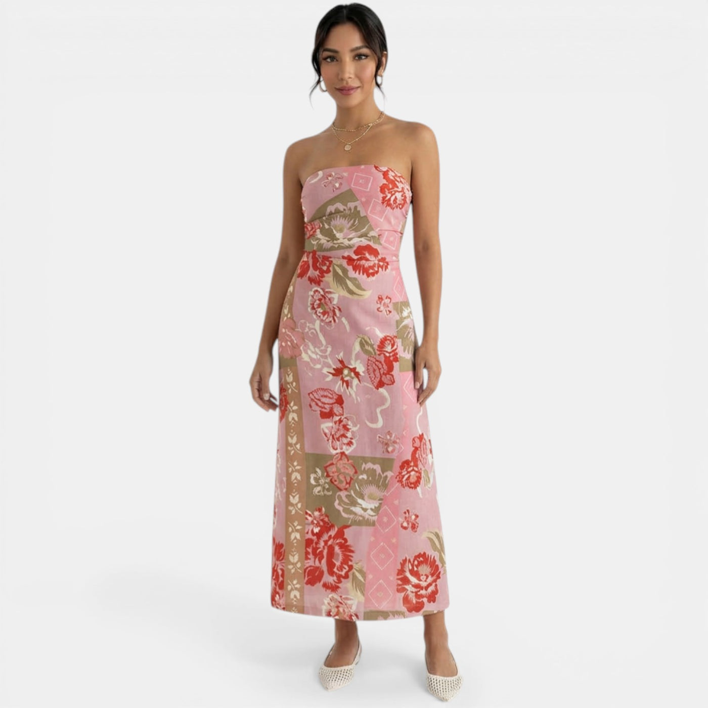 Women's Pink Linen Dress