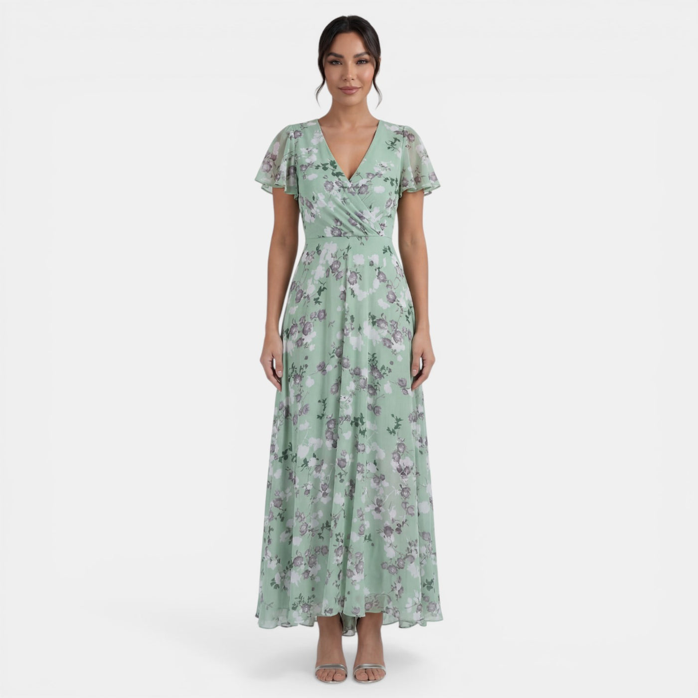 Vestido Mujer Floral Verano con Volantes