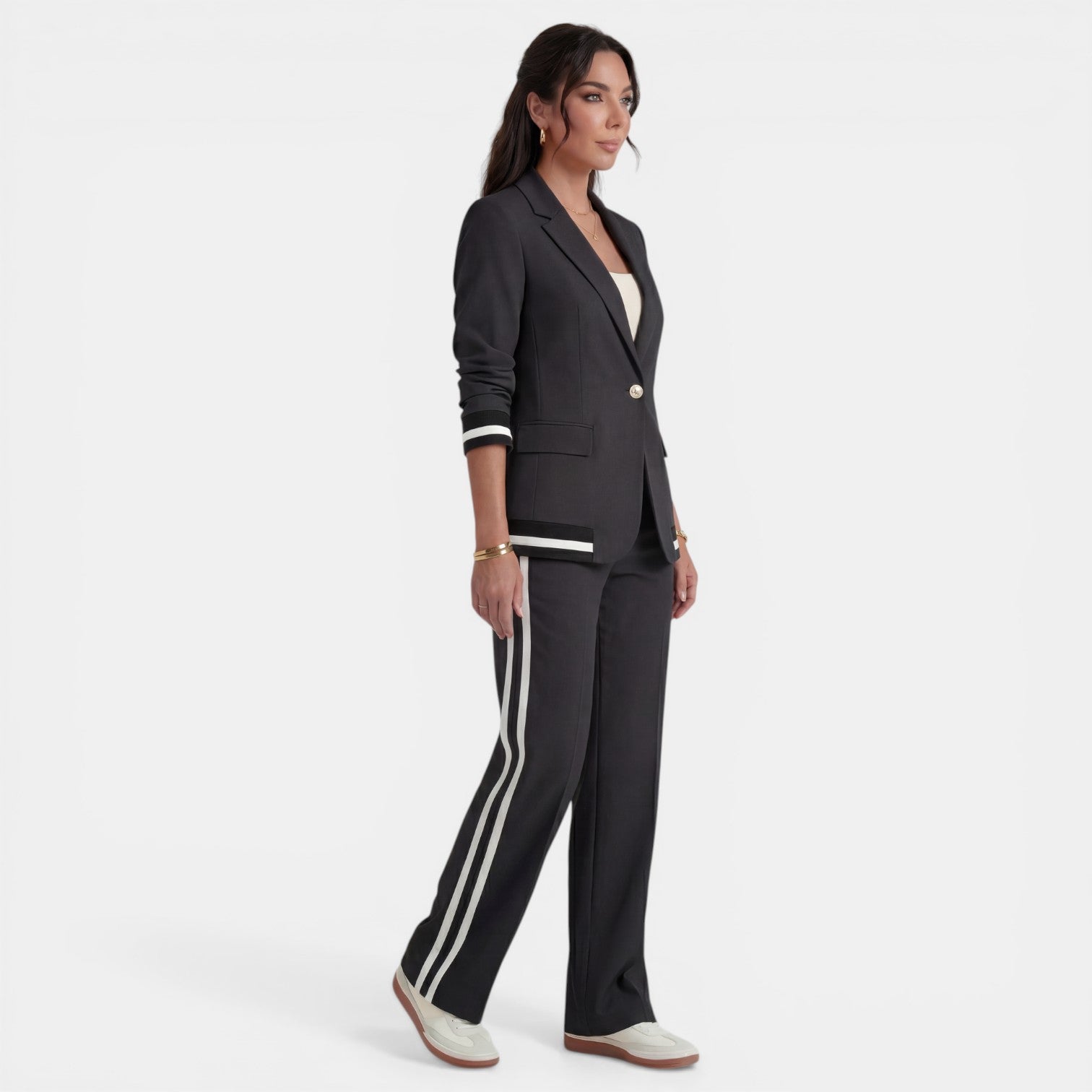 Conjunto Mujer Blazer y Pantalón Ancho