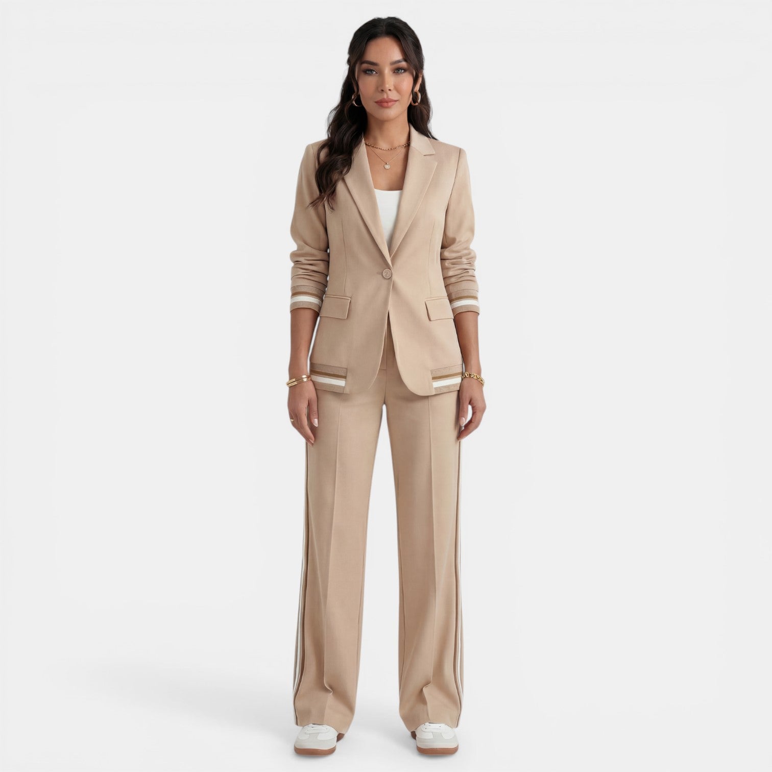 Conjunto Mujer Blazer y Pantalón Ancho