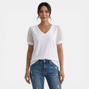 Women's Summer V-Neck Polka Dot Top