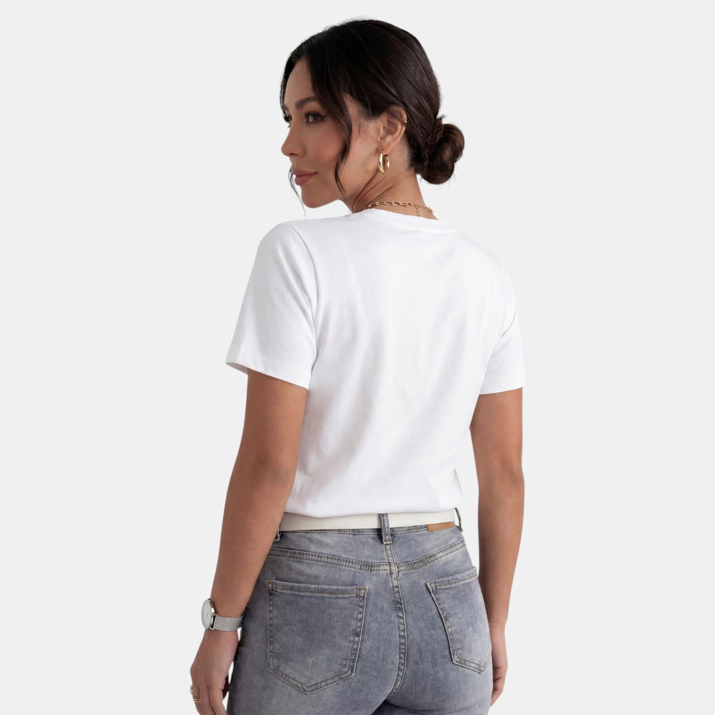 Camiseta Mujer Estampada Cuello Redondo