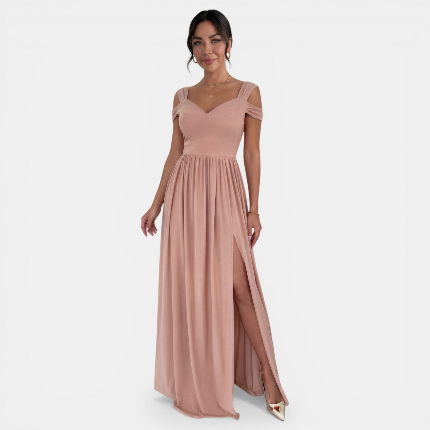 Women's Boho Maxi Dress with Thin Straps