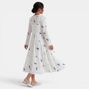 Women's White Floral Midi Dress