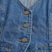 Conjunto Denim Mujer Chaleco y Shorts