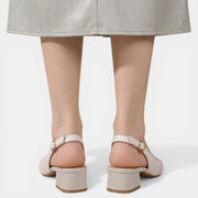 Zapatos Mujer Cuero Talón Abierto