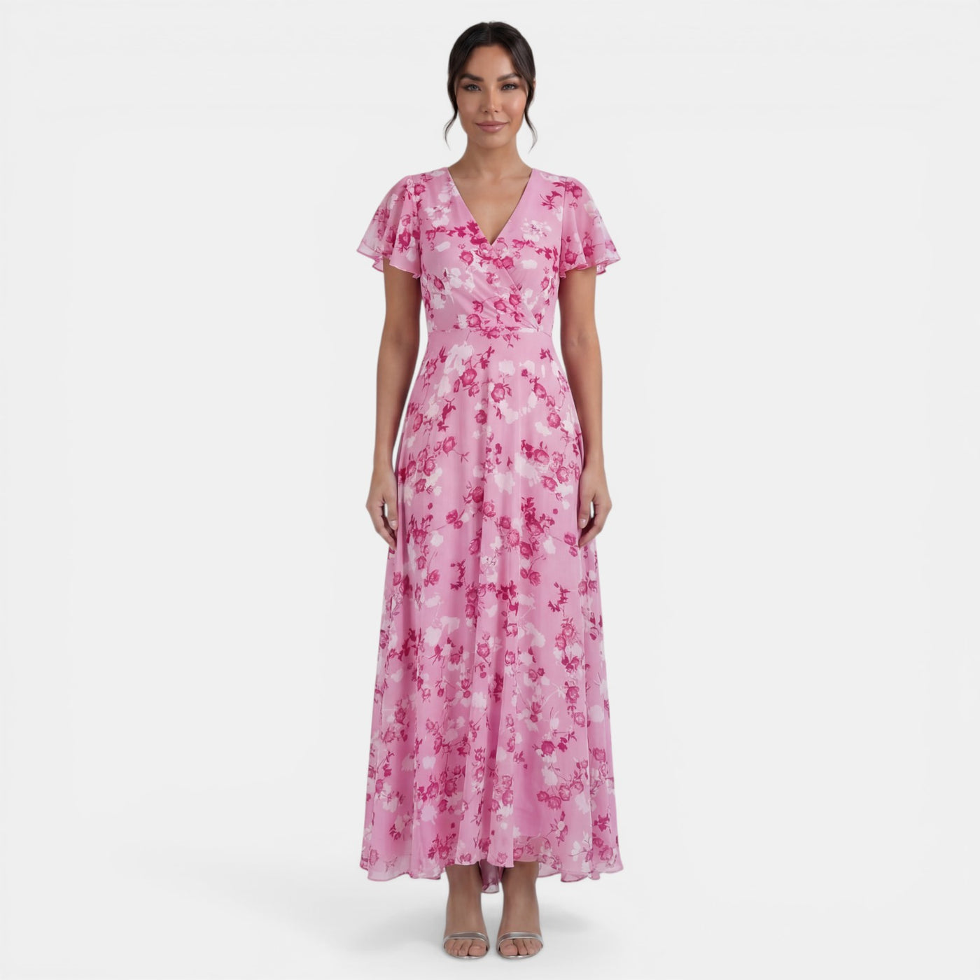 Vestido Mujer Floral Verano con Volantes