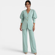 Conjunto Blazer Verde Menta Mujer Elegante