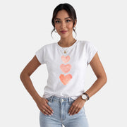 Camiseta Mujer Estampada Cuello Redondo