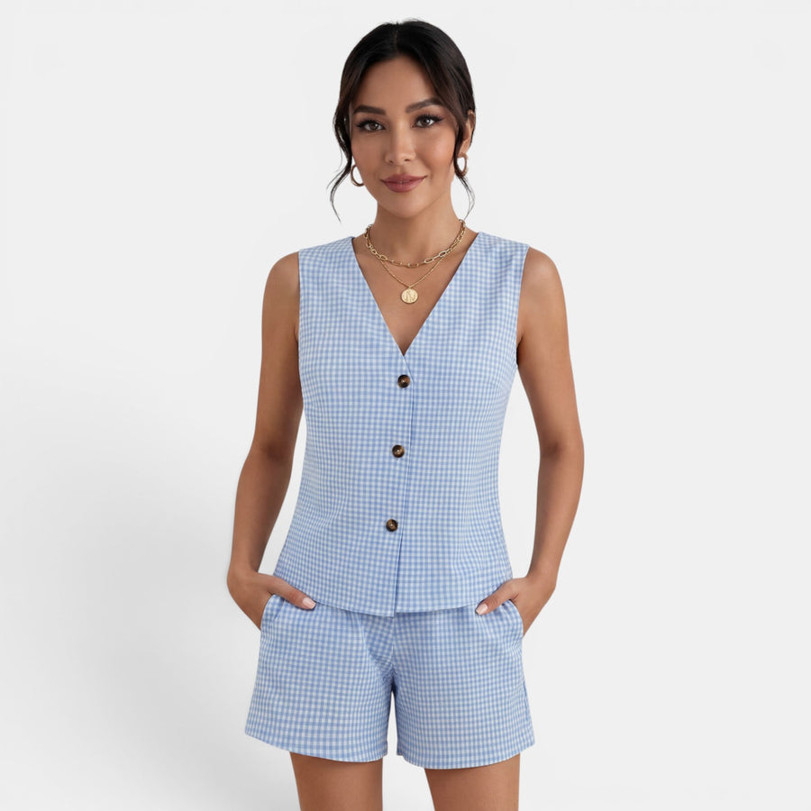 Conjunto Mujer Verano Cuadros