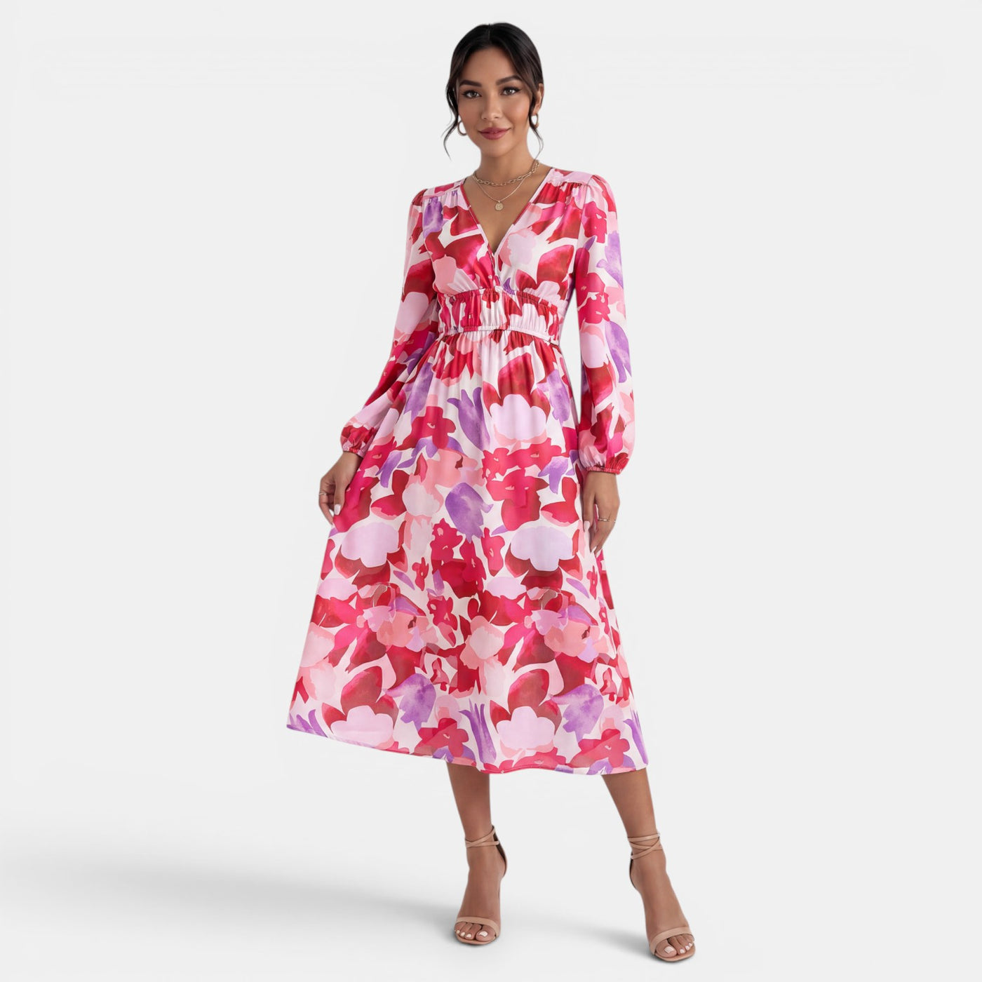 Women's Printed Boho Midi Dress