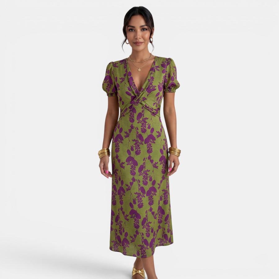 Vestido Largo Verano Mujer Floral Cuello V