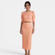Women's 2-Piece Set Crop Top and Slit Skirt