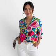 Blusa Mujer Floral Colorida Manga Larga