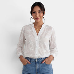 Blusa Mujer Color Sólido Elegante