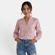 Blusa Mujer Color Sólido Elegante